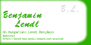 benjamin lendl business card
