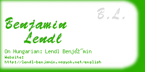 benjamin lendl business card